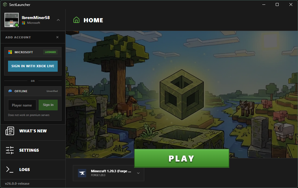 Добавление аккаунта